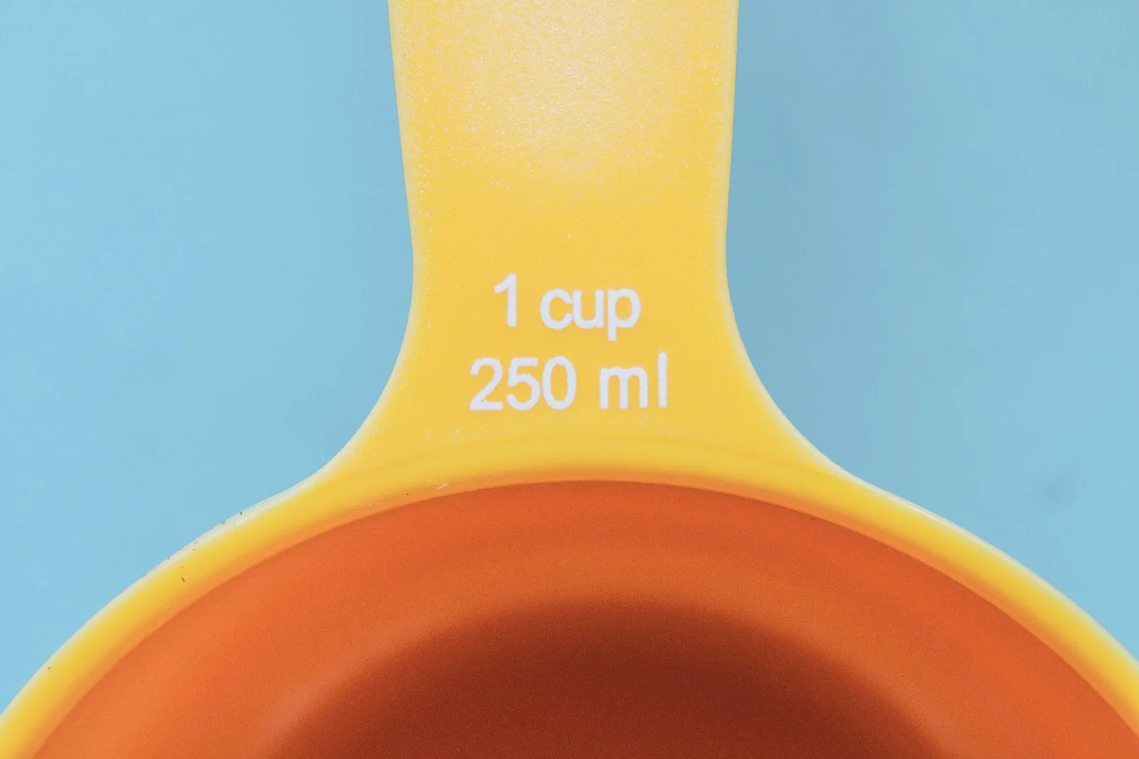 Dry dog food being measured into a scoop