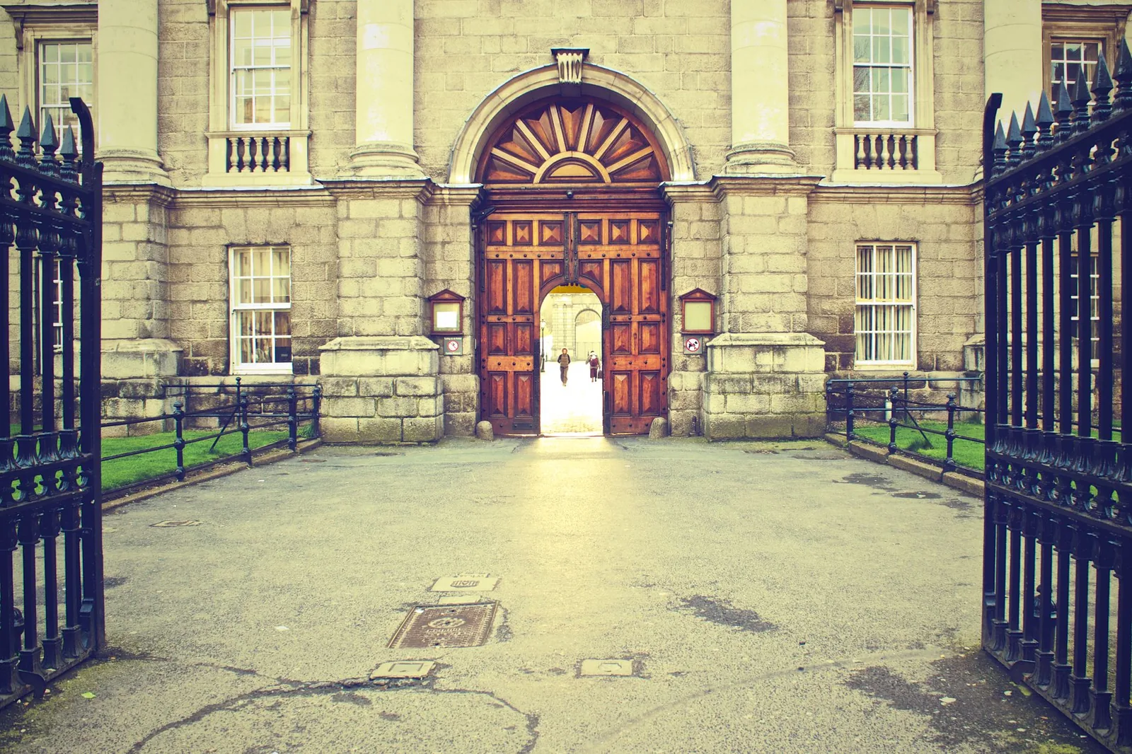 A baby gate fitted across a doorway