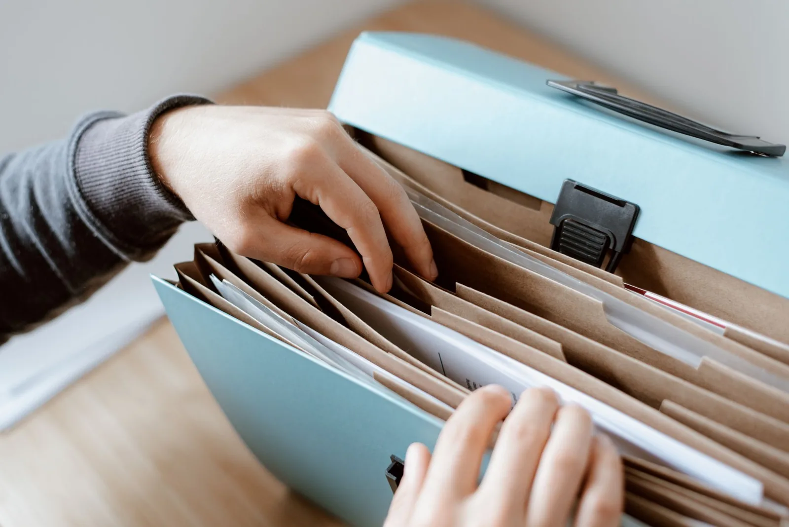 Adoption documents kept together in a folder