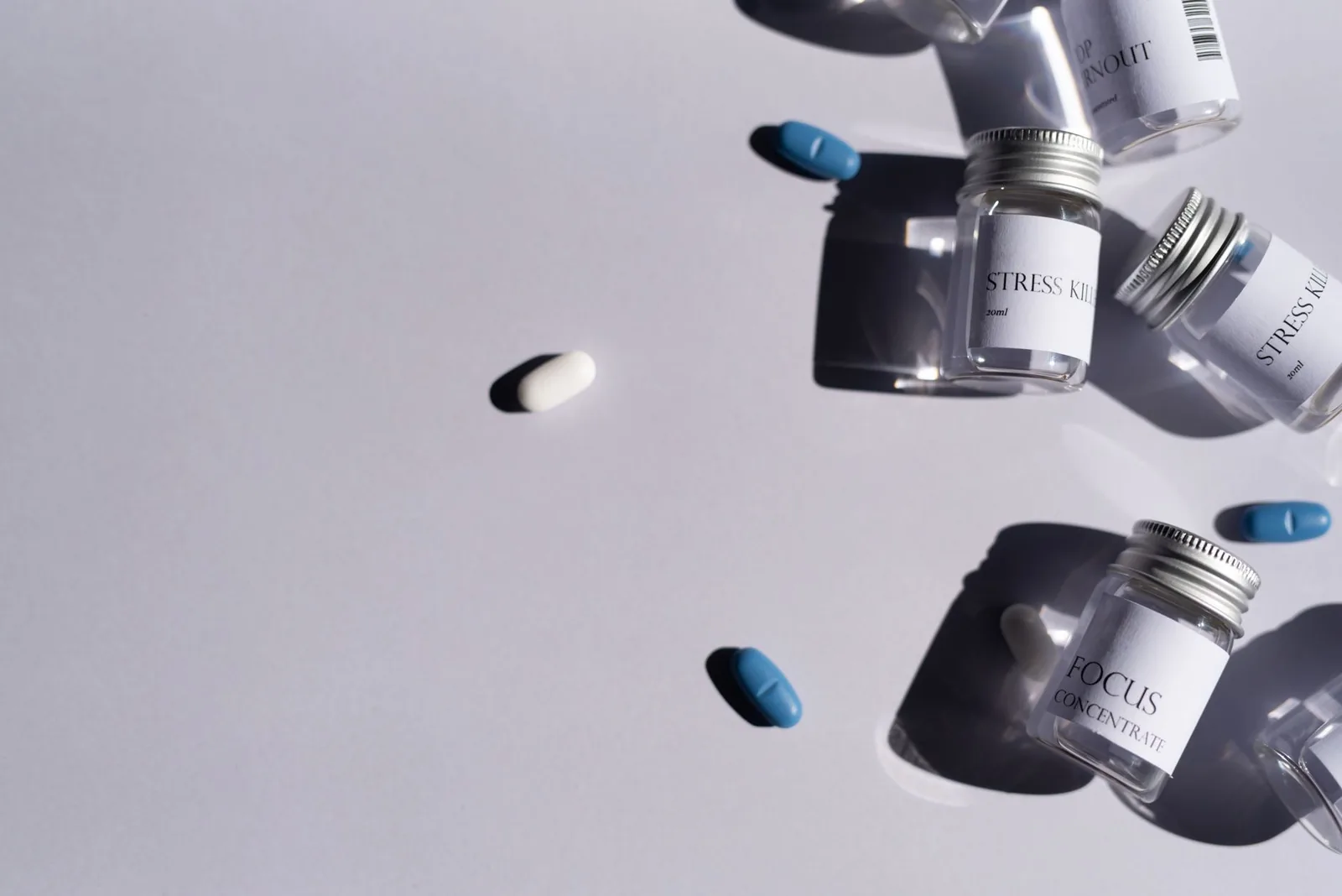 Medication bottles with printed labels