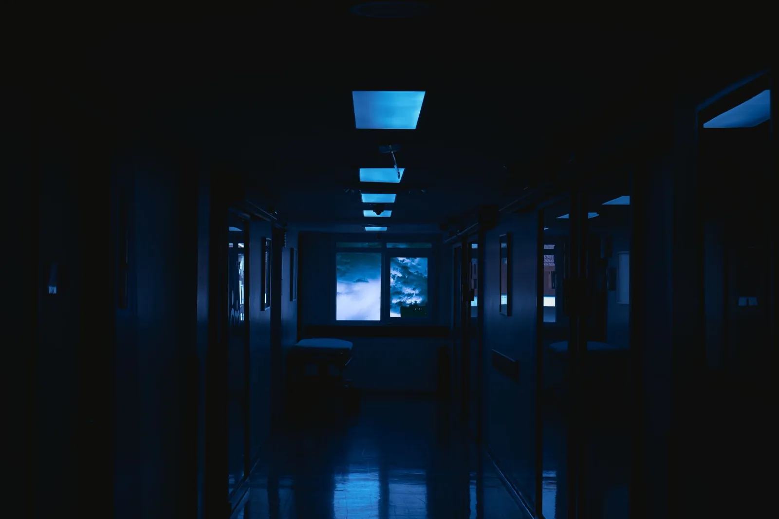 A soft night light in a hallway