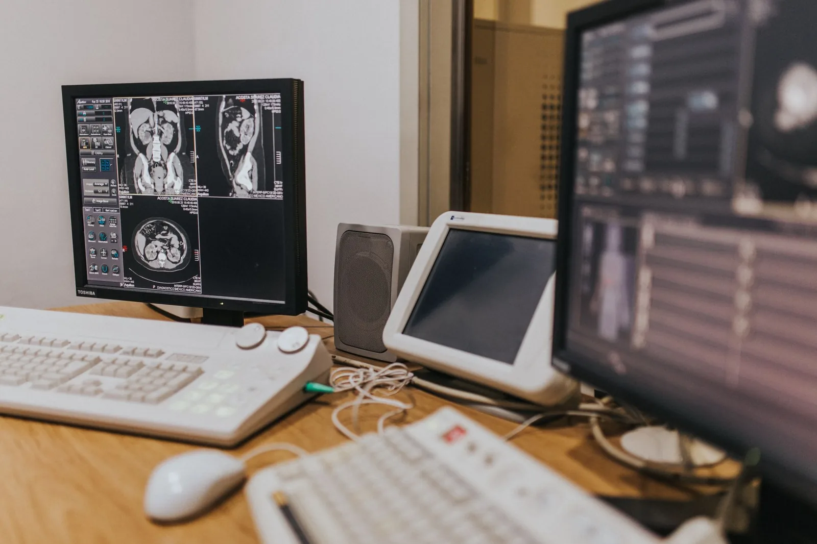Medical imaging displayed on a screen