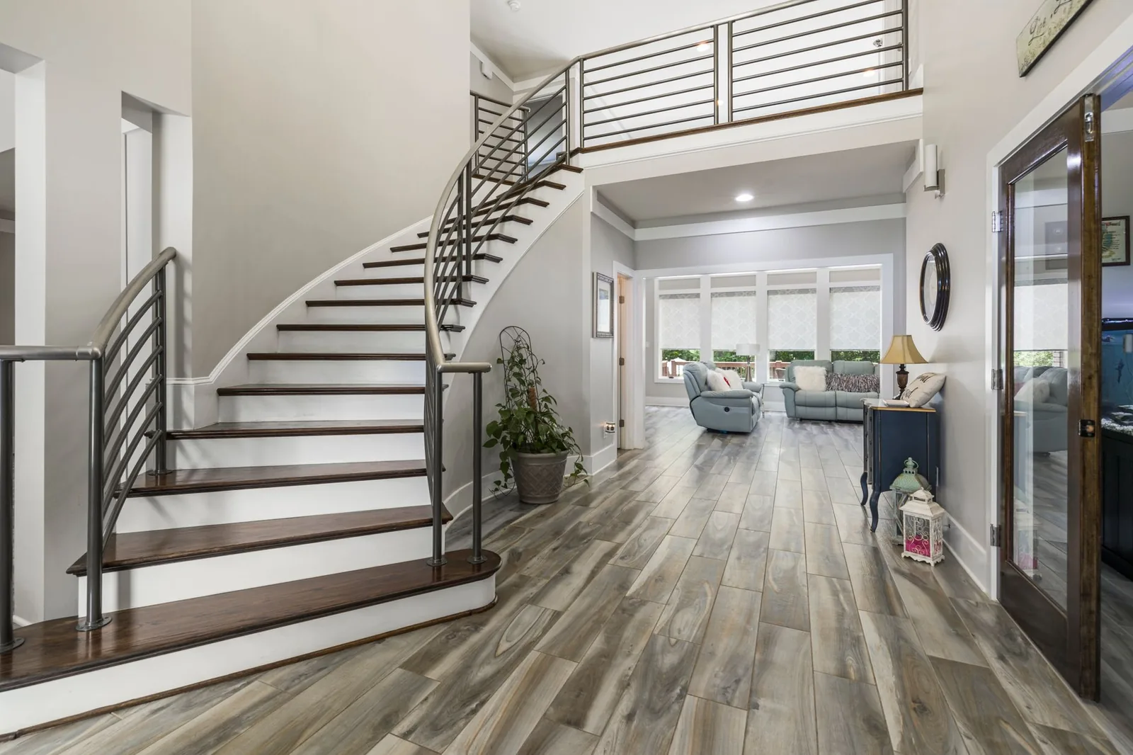 A staircase inside a family home