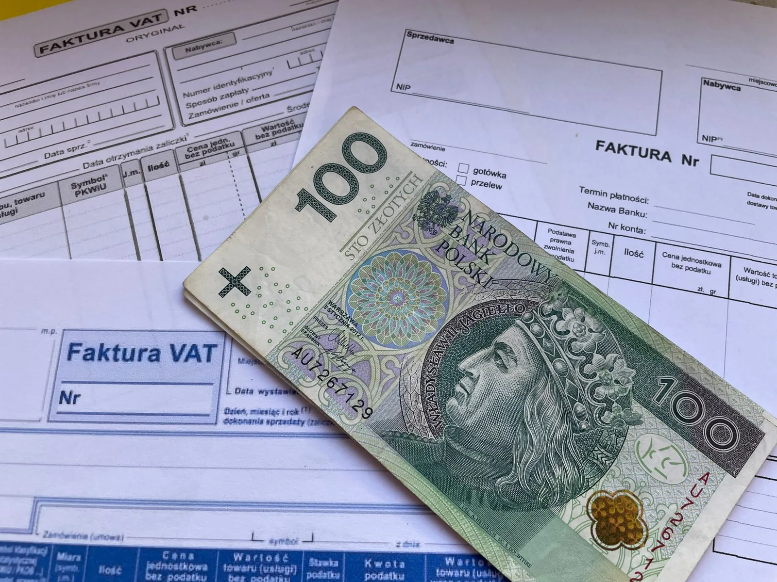 An itemized invoice on a table